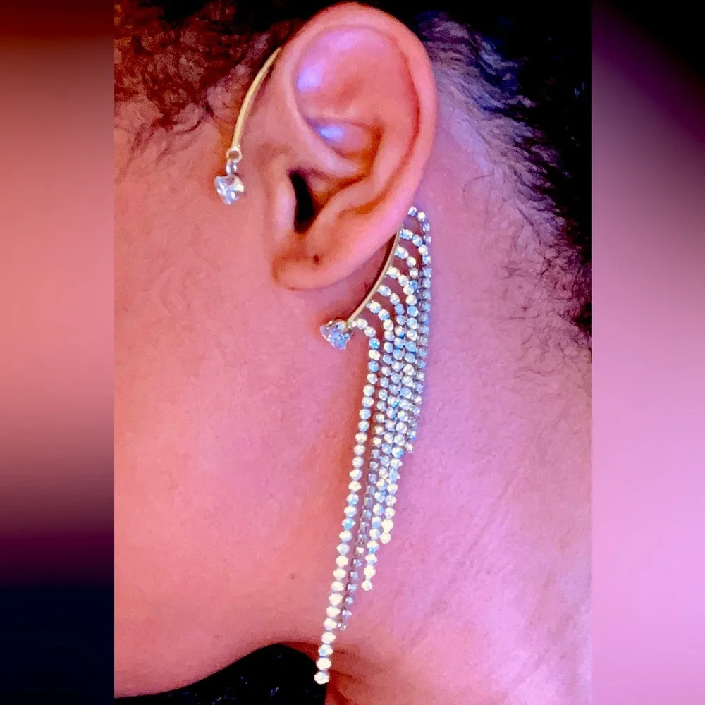Million diamond girl earring cuff
